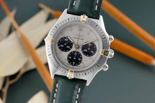  Breitling Callisto Chronograph Stahl vergoldet Handaufzug Herrenuhr Ref. 80520N  