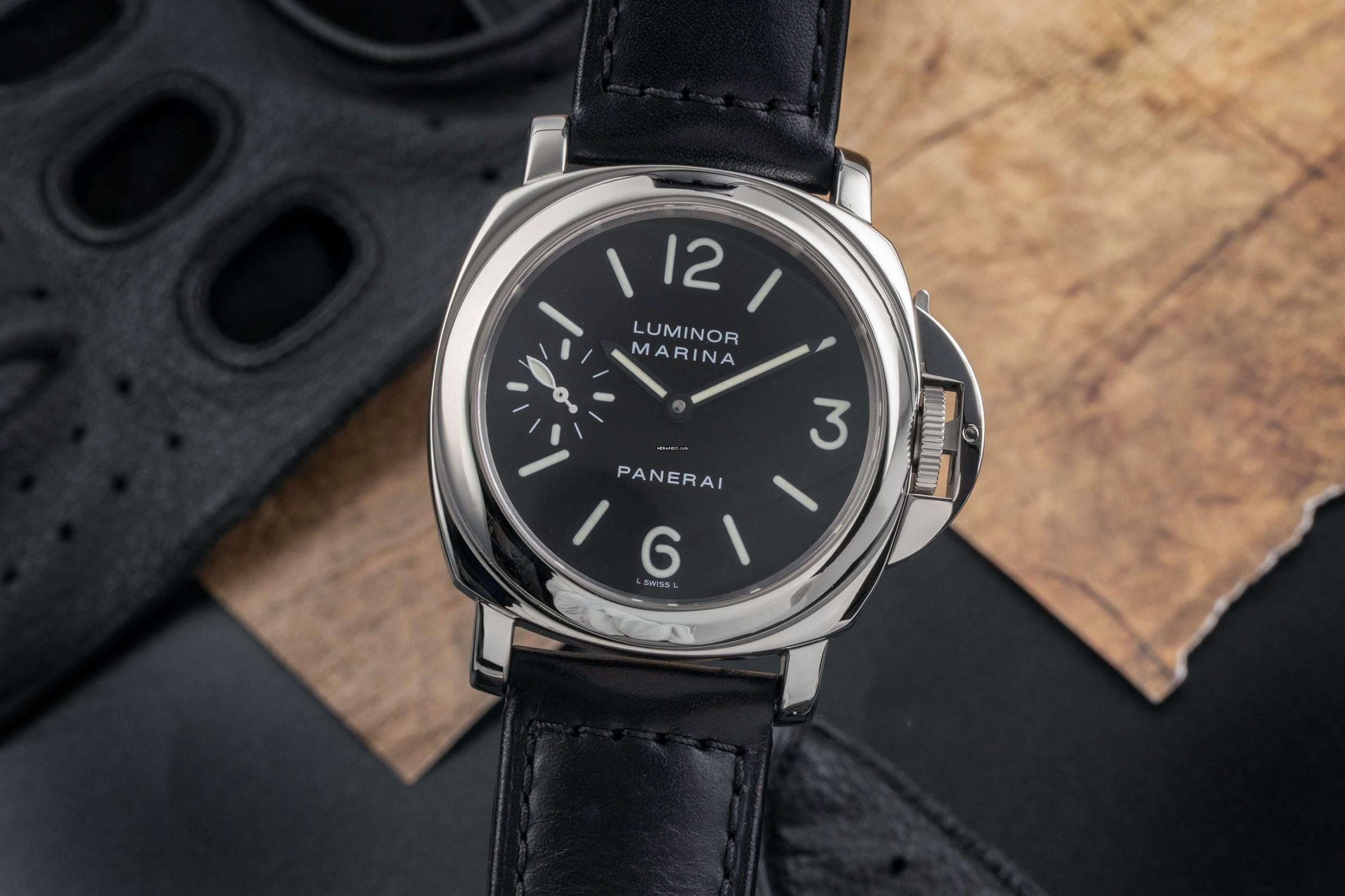 Panerai Luminor Marina Edelstahl Handaufzug Herrenuhr Ref. PAM00001
