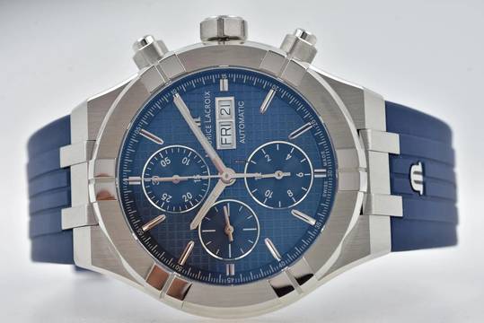  Maurice Lacroix AIKON Chronograph 44mm Limited Edition Blue Dial AI6038-SS00B </h1> 