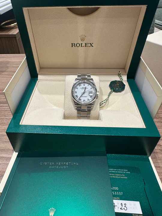  Rolex Datejust 36 Ref.126200 White Roman Index 2023 