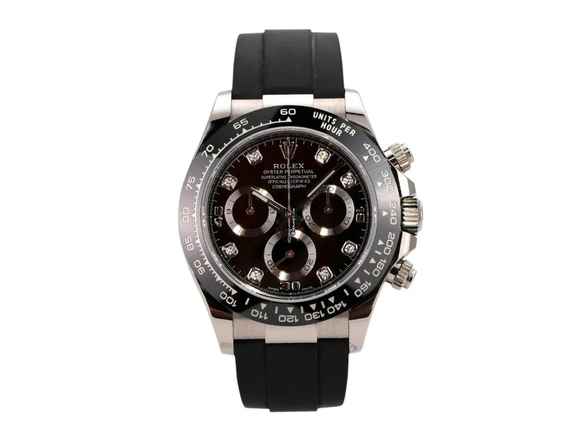  Rolex Daytona Weißgold / Oysterflex Ref. 116519LN Schwarz Diamant  