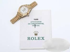 Thumbnail von Rolex Lady-Datejust 26mm Gelbgold 750 2000 Diamanten Automatik 18kt Yellow Gold Damen President-band Chronometer Oyster White Dial </h1>