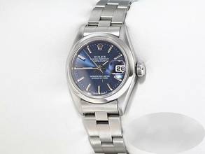Thumbnail von Rolex Oyster Perpetual Lady Date Datejust 26mm Edelstahl Automatik Damen Stahl Damenuhr Stainless Steel Oyster-band Chronometer Blue Dial </h1>