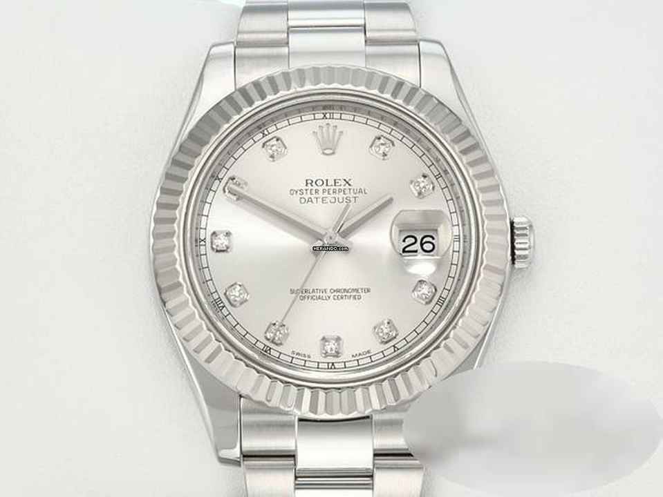  Rolex Datejust II 41mm 116334 2011 Stahl Weißgold Diamanten Automatik Stahl Stainless Steel 18kt White Gold Oyster-band Chronometer </h1> 