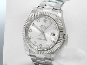 Thumbnail von Rolex Datejust II 41mm 116334 2011 Stahl Weißgold Diamanten Automatik Stahl Stainless Steel 18kt White Gold Oyster-band Chronometer </h1>