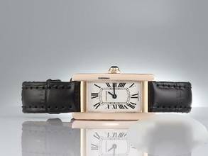 Thumbnail von Cartier Tank Américaine Lady Tank Americaine Rosegold 750 Lederband 2018 Damen 18kt Rose Gold </h1>