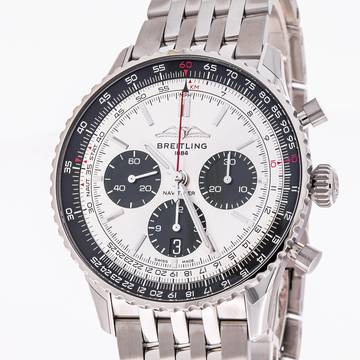  Breitling Navitimer 1 B01 Chronograph 43 Silver – AB0138241G1A1 – NEW & Unworn – 07/2025 Full Set 
