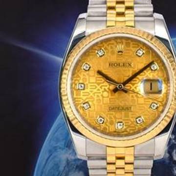  Rolex Datejust 36 116233 Gold Jubilee Dial With Big Diamonds - Full Set 36mm </h1> 