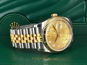 Thumbnail von Rolex Datejust 36 116233 Gold Jubilee Dial With Big Diamonds - Full Set 36mm