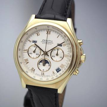  Zenith El Primero Chronomaster 3019 Chronomaster Vintage Gold 18k/750 Box+Papiere Zenith Service Box/papers +Zenith SERVICED 