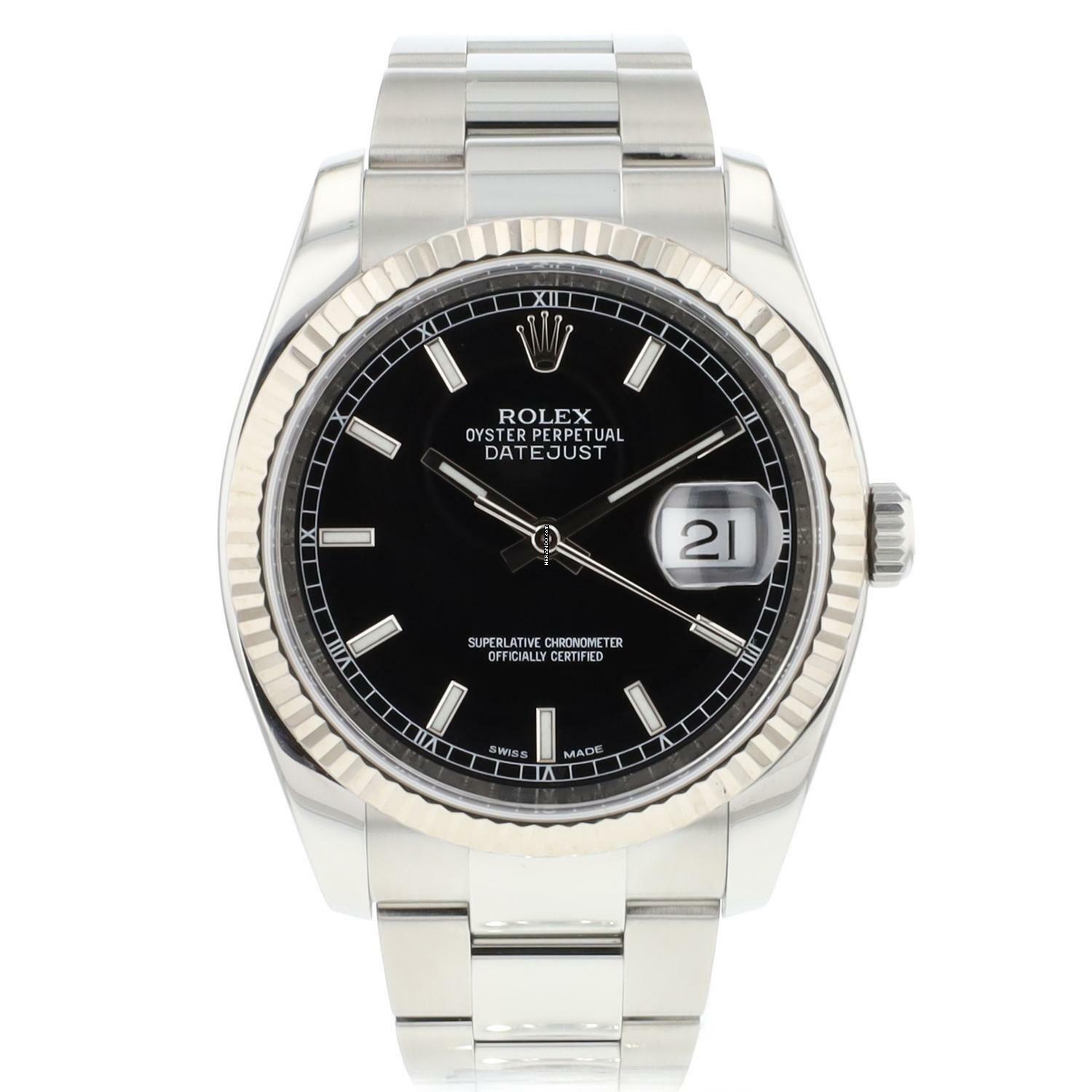 Rolex Datejust 36 Jubilee Fluted Black Dial
