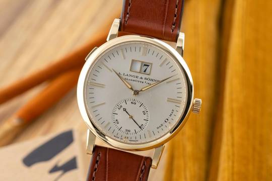  A. Lange & Söhne Langematik SAX-O-MAT 18K Gold Automatik Herrenuhr Ref. 308.021  