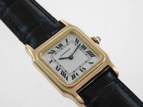  Cartier Santos Dumont Paris Full Set Handaufzug aus 18 Karat Gelbgold 25 X 36 mm 