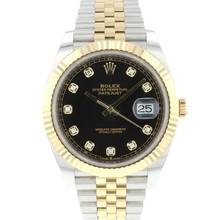 Thumbnail von Rolex Datejust 41 Steel / Gold / Fluted / Jubilee Black Diamond Dial Like NEW </h1>