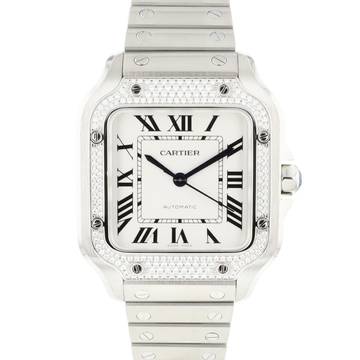  Cartier Santos MM Steel Factory Diamonds </h1> 