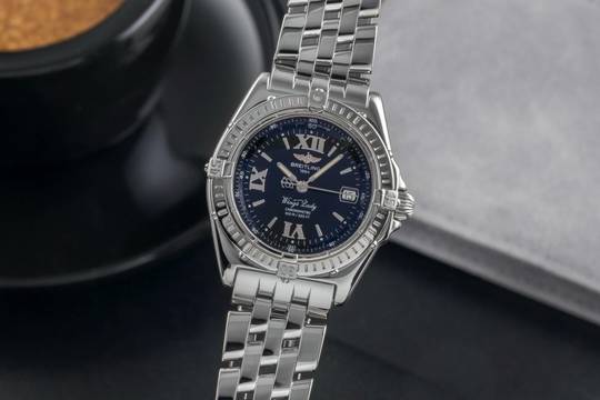  Breitling Wings Lady Black Dial Datum Edelstahl Quarz Ref. A67350 Papiere  