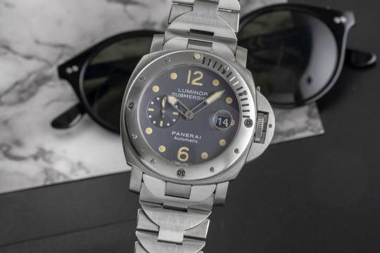  Panerai Submersible Stahl / Titan Automatik Herrenuhr Ref. PAM00106 B&P 2003 
