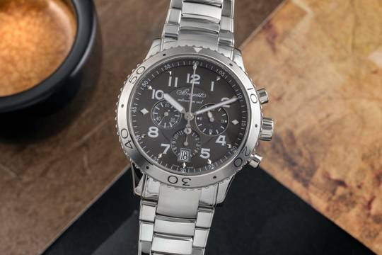  Breguet Type XX - XXI - XXII Flyback Chronograph Automatik Stahl Herrenuhr Ref. 3810  