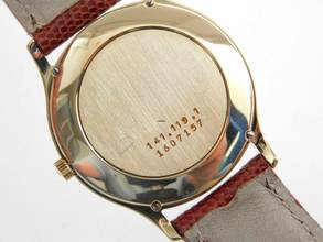 Thumbnail von Jaeger-LeCoultre Classic 18 Karat Gelbgold Triple Date Moon Automatik mit Eidechsband im Top Zustand seltene massiv 18 Karat Gelbgoldene Herrenuhr