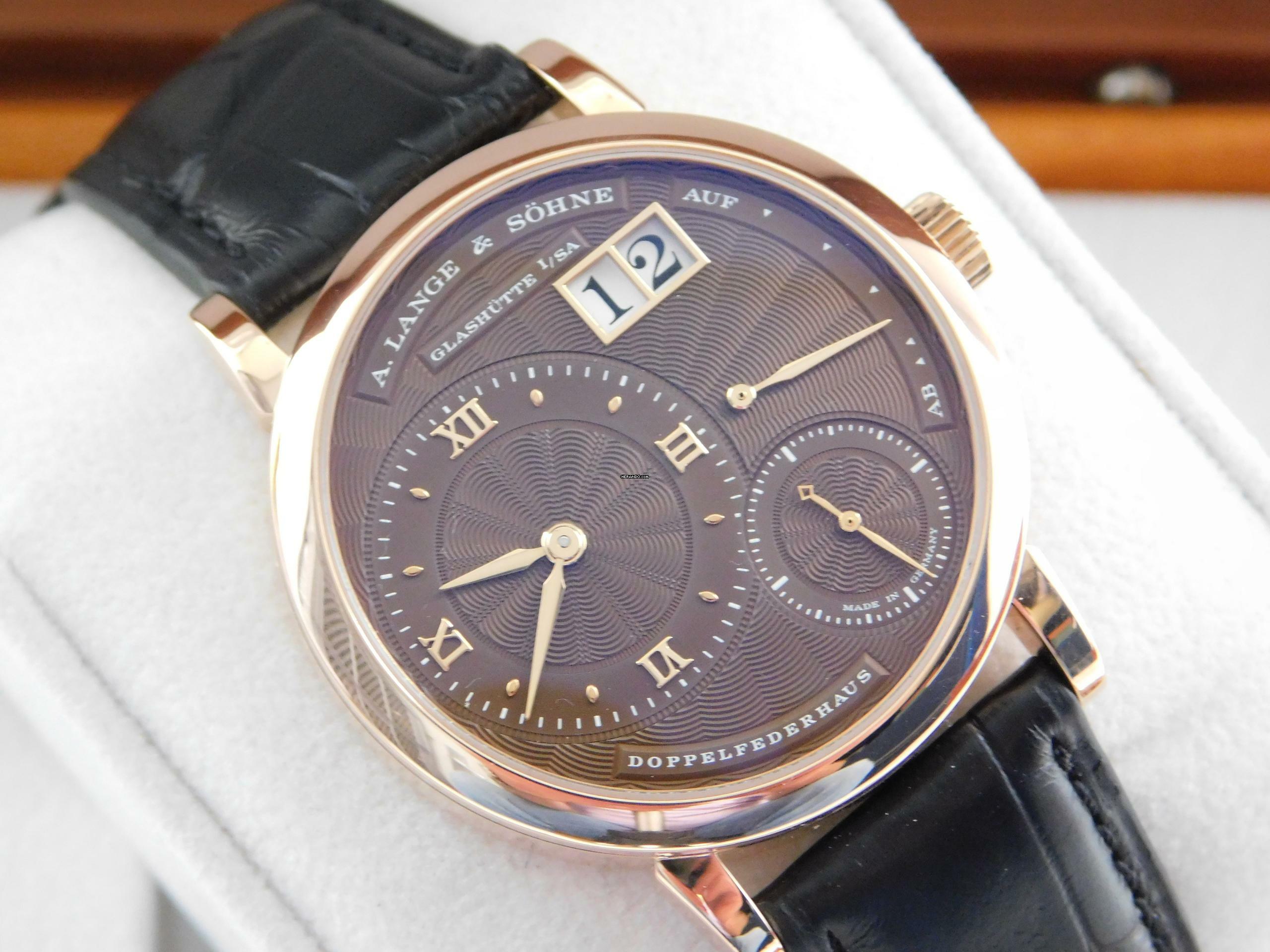 A. Lange & Söhne Kleine Lange 1 Little Lange 1 im Top Zustand mit A.Lange Zertifikat 18 Karat Rosegold 36,5 mm
