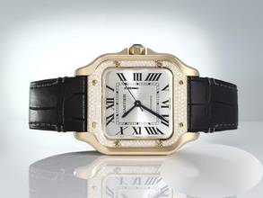 Thumbnail von Cartier Santos Mittleres Modell Wjsa0013 2023 Gelbgold 750 Diamanten Automatik 18kt Yellow Gold </h1>
