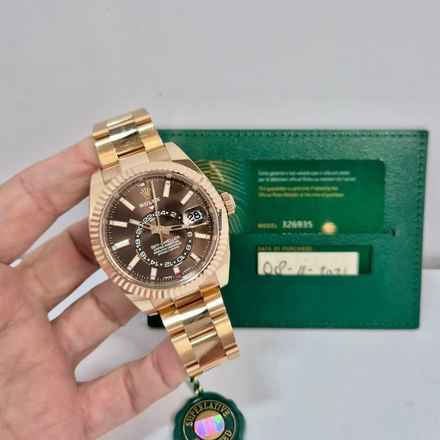  Rolex Sky-Dweller Ouro Rosé Chocolate Dial 42mm Automático Completo 