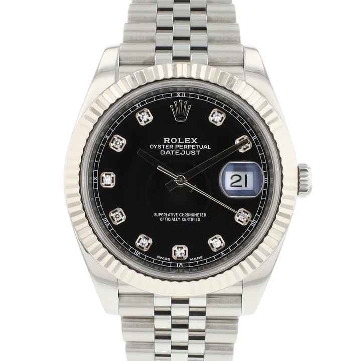  Rolex Datejust 41 Jubilee Fluted Black Diamond Dial </h1> 