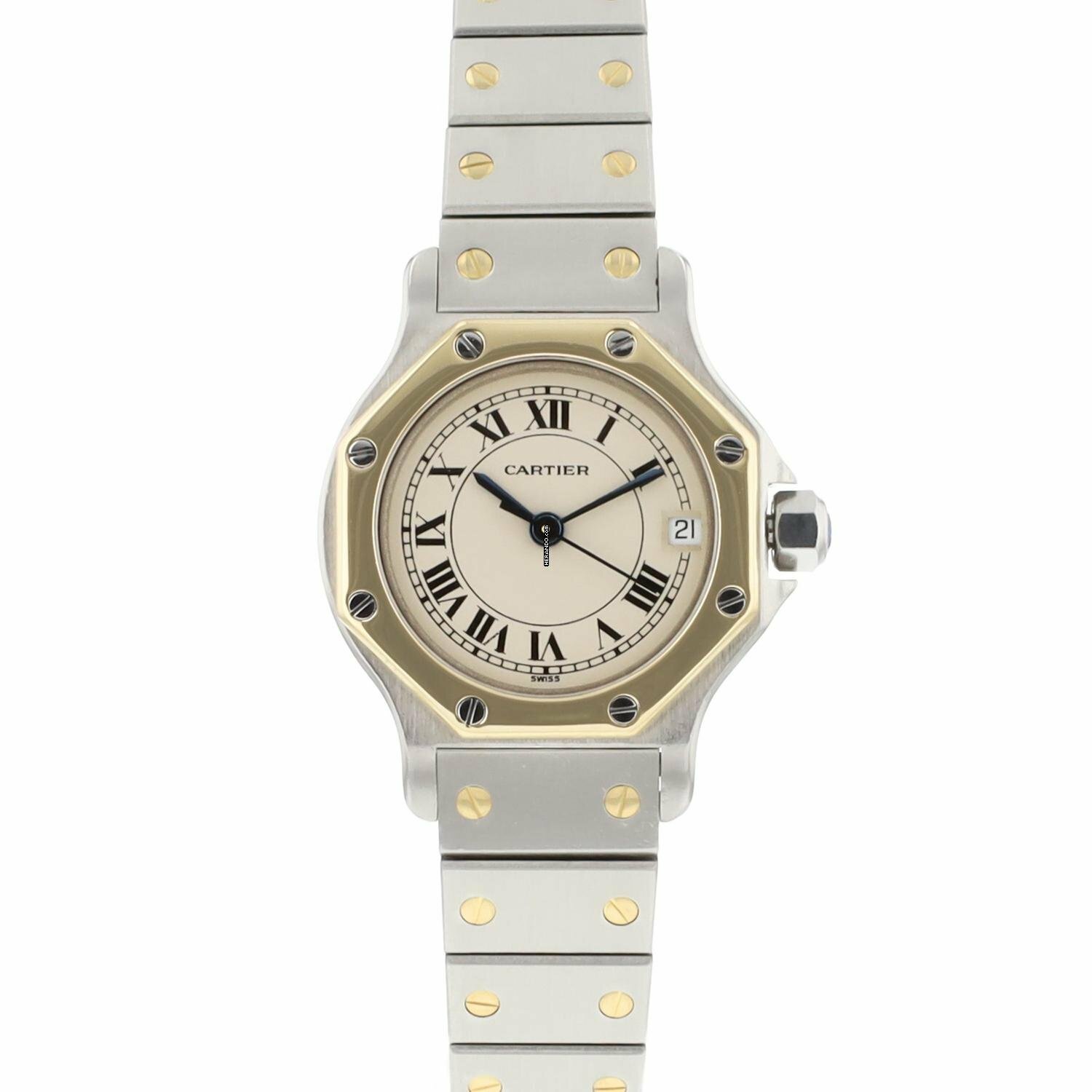  Cartier Santos Octagon PM Steel Gold  