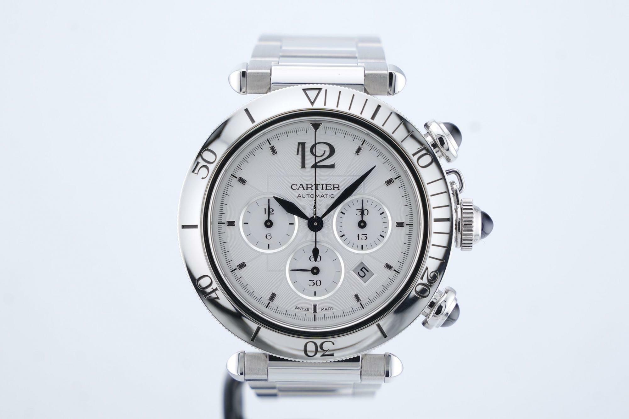 Cartier Pasha Chronograph Steel - With Box And Papers - WSPA0018 2024 