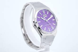 Thumbnail von Lucky Harvey Hammer Patern Klokkenspel - Paarse wijzerplaat - Klinkende uren - Ongedragen - Doos + Documenten Klok 2025