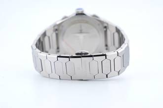 Thumbnail von Lucky Harvey Hammer Patern Klokkenspel - Paarse wijzerplaat - Klinkende uren - Ongedragen - Doos + Documenten Klok 2025