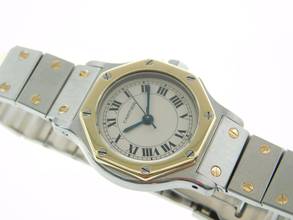 Thumbnail von Cartier Santos Octagon Automatik Damenuhr Stahl Gold Rarität aus den 80 er Jahren </h1>