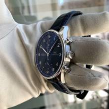 Thumbnail von IWC Portugieser Chronograph Portuguese IW371491 chronograph blue dial Full Set Like NEW 2018’s
