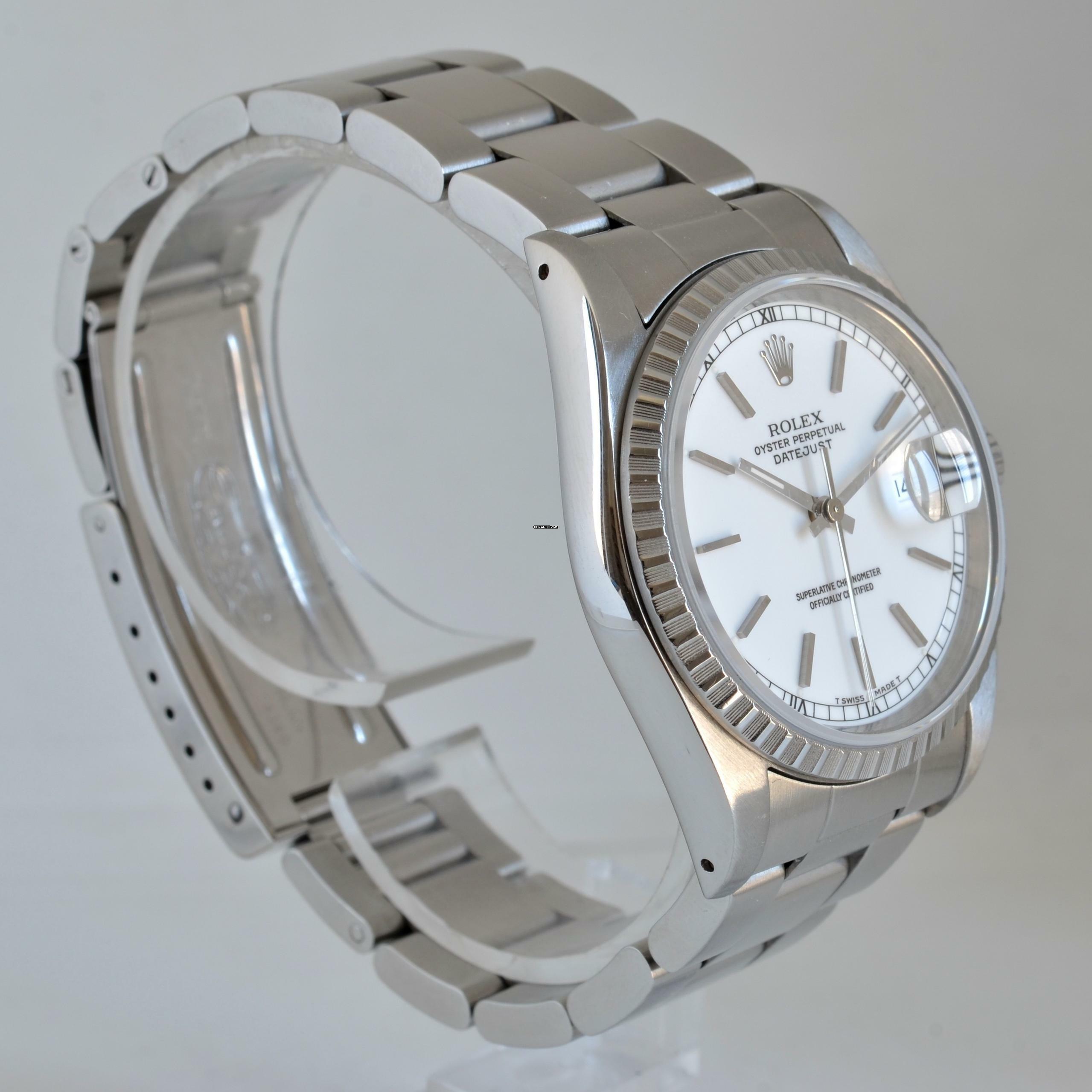 Thumbnail von Rolex Datejust 36 16220 white dial Full Set 1989 </h1>