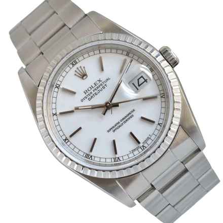  Rolex Datejust 36 16220 white dial Full Set 1989 </h1> 