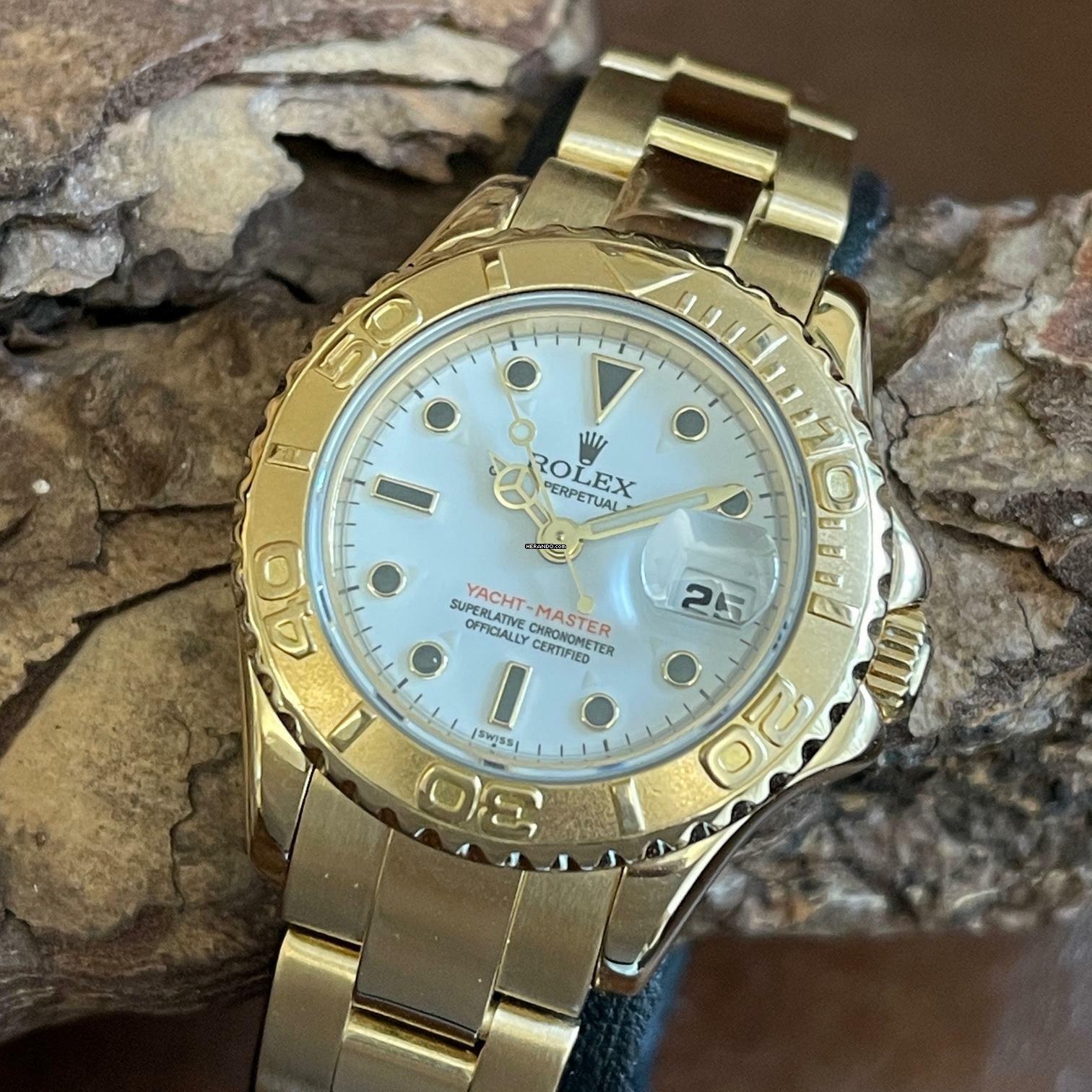 Rolex Yacht-Master Yacht-Master Lady 18Kt Gelbgold - Ref. 69628 Onyx Makers Gesamtgewicht ca. 94g