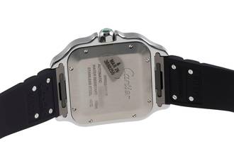 Thumbnail von Cartier Santos Green Arabic Stahl Automatik Herrenuhr Ref. WSSA0055 B&P 2024