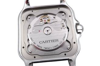 Thumbnail von Cartier Santos Green Arabic Stahl Automatik Herrenuhr Ref. WSSA0055 B&P 2024