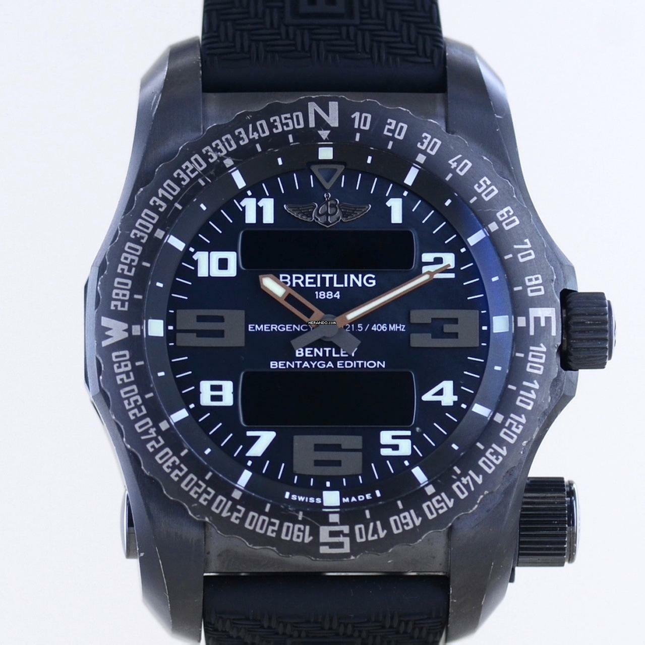  Breitling Emergency II Bentayga Special Edition Superquartz Chronograph Transmitter blue MOP B+P </h1> 