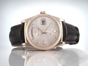 Thumbnail von Rolex Day-Date 36 36mm 118135 2018 Rosegold 750 Diamanten Lederband Automatik 18kt Rose Gold Chronometer Oyster </h1>