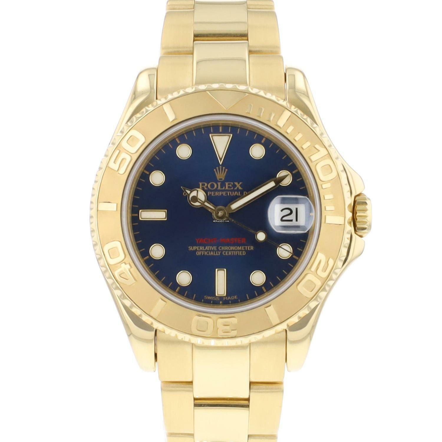 Rolex Yacht-Master Midsize Yellow Gold Blue Dial </h1>