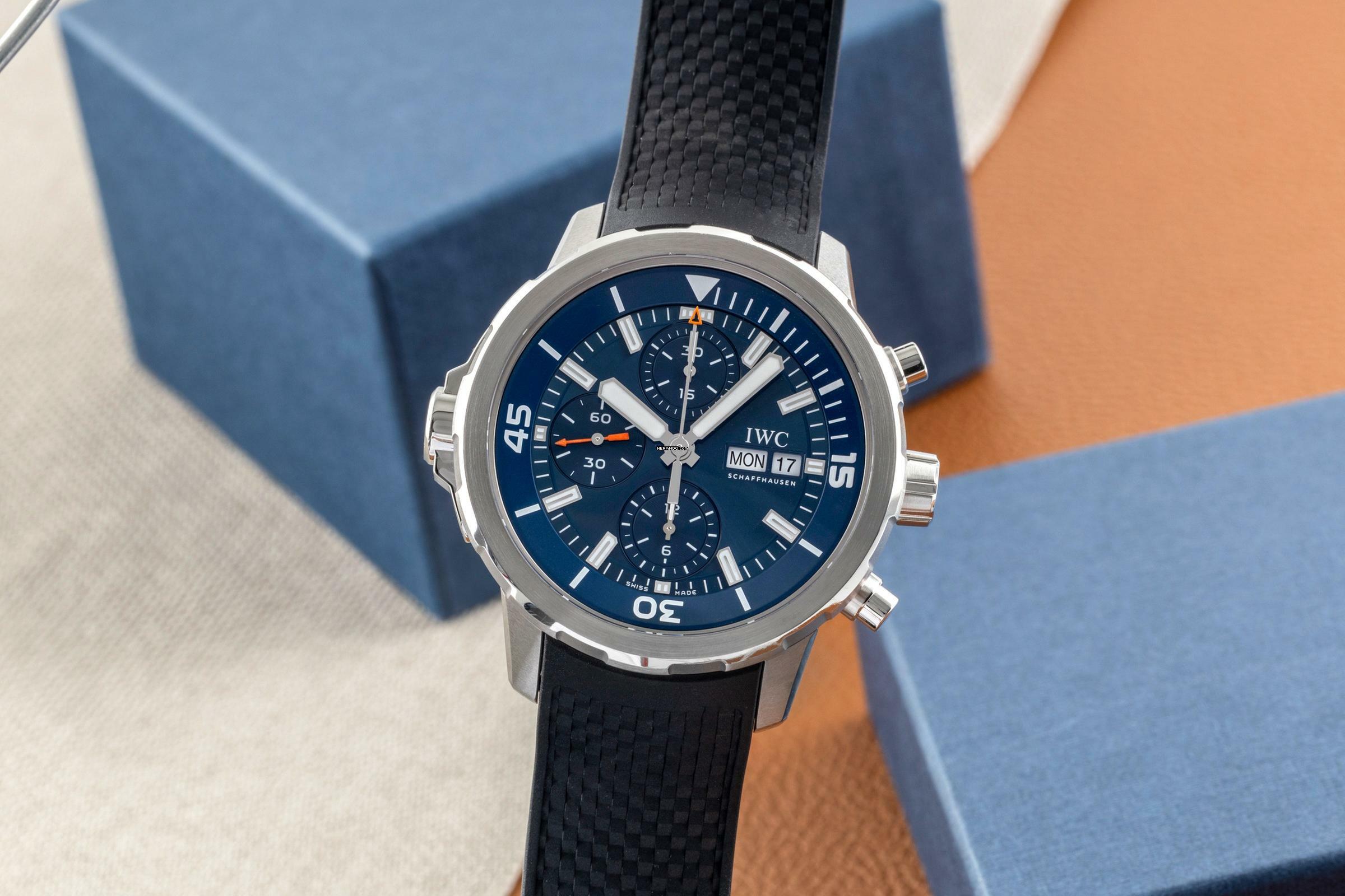  IWC Aquatimer Chronograph Cousteau Chronograph Stahl Automatik Herrenuhr Ref. IW376805 B&P  