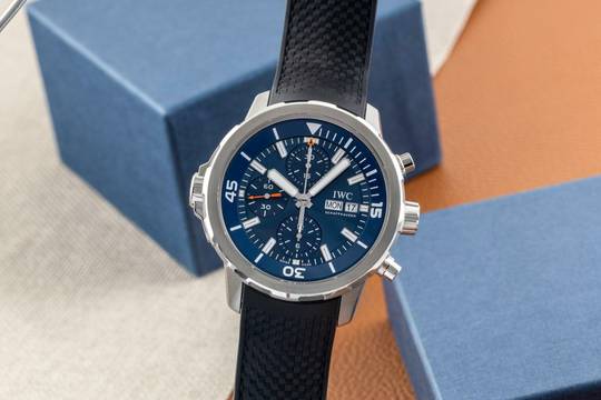 IWC Aquatimer Chronograph Cousteau Chronograph Stahl Automatik Herrenuhr Ref. IW376805 B&P  