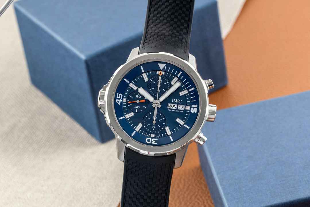  IWC Aquatimer Chronograph Cousteau Chronograph Stahl Automatik Herrenuhr Ref. IW376805 B&P  