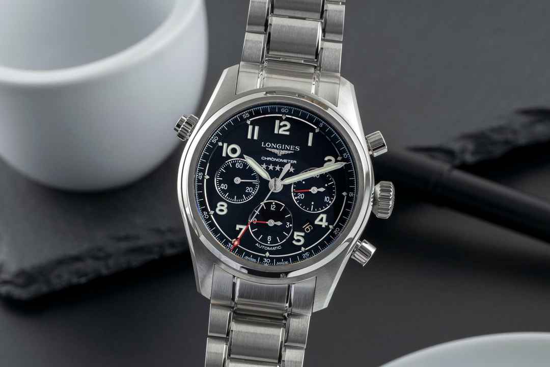  Longines Spirit Chronograph Stahl Automatik Herrenuhr L3.820.4.53.6 B&P 2021  