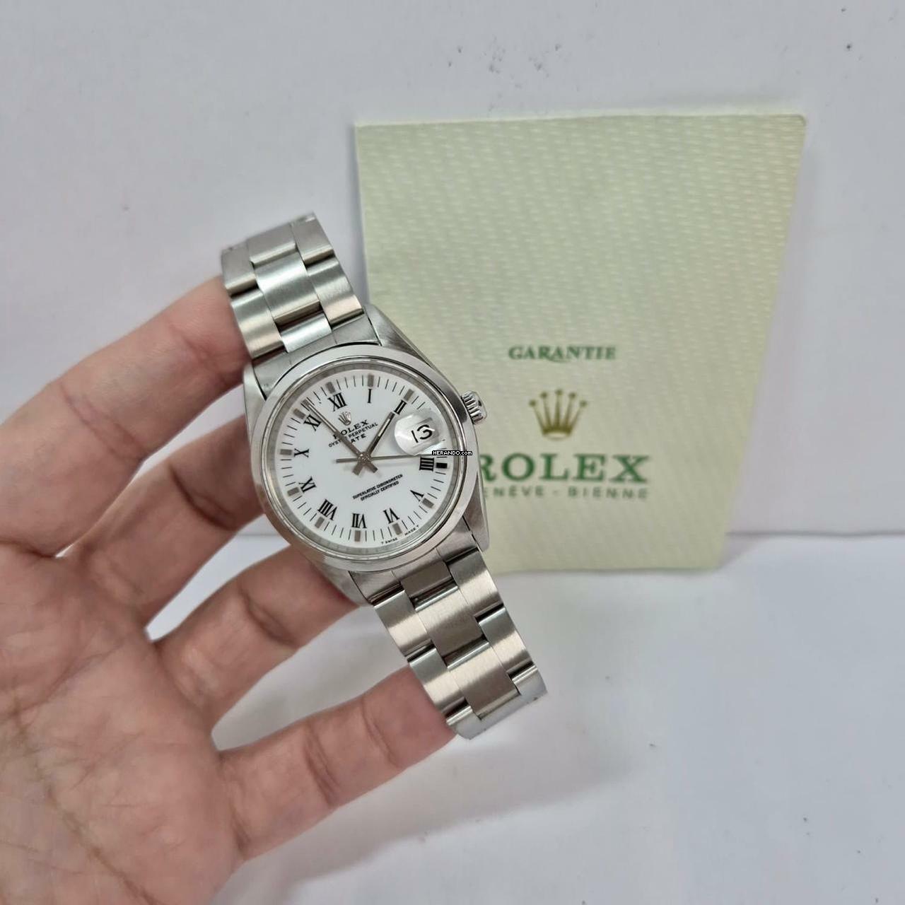 Rolex Oyster Perpetual Date 34mm Automático Completo