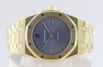 Thumbnail von Audemars Piguet Royal Oak Jumbo 18K Gold Jumbo 5402BA grey Clou de Paris B-Serie Cal2121 Luxusuhr </h1>