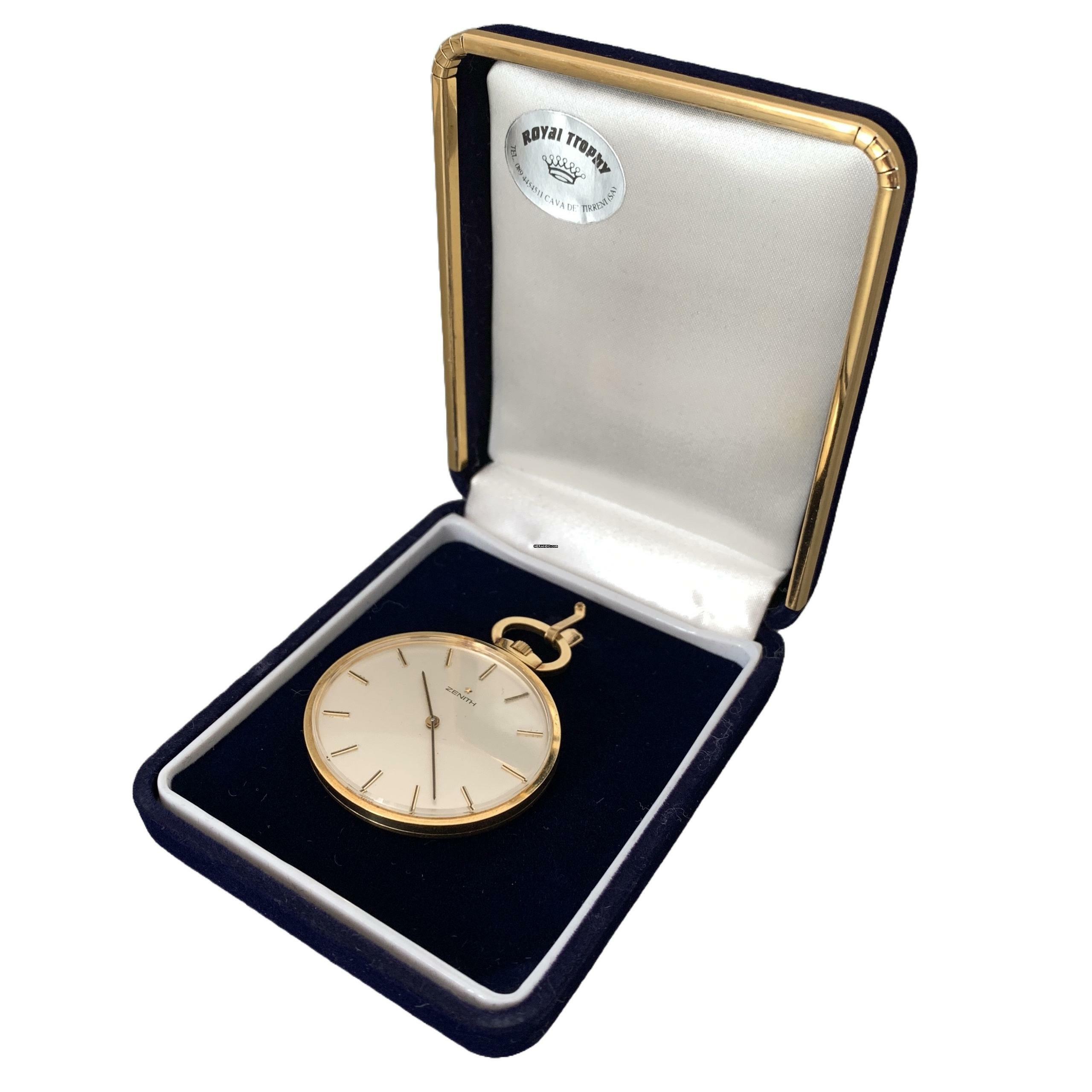 Thumbnail von Zenith Pocket watch oval shaped open face yellow gold 18KT Very Rare </h1>