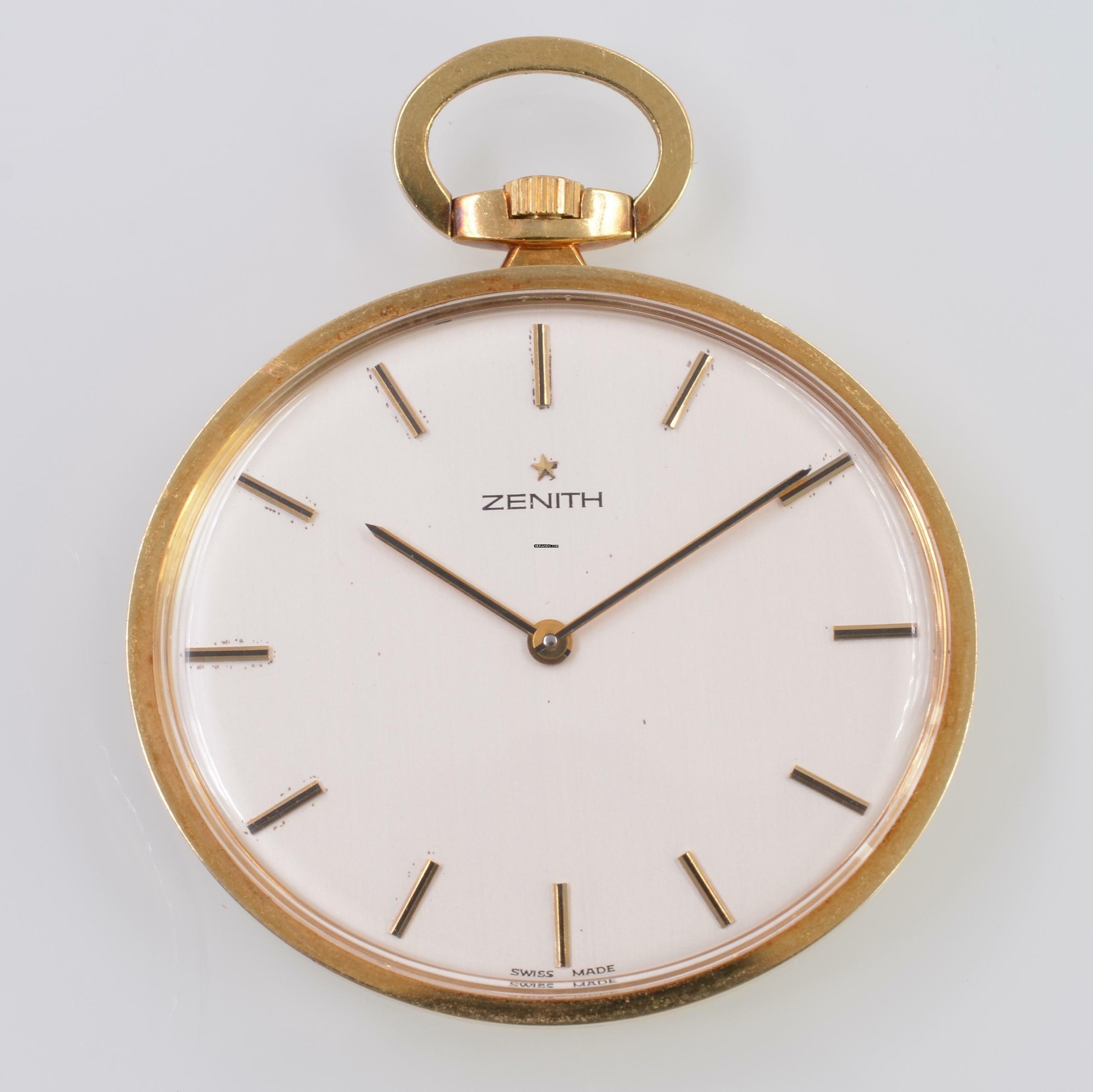 Thumbnail von Zenith Pocket watch oval shaped open face yellow gold 18KT Very Rare </h1>