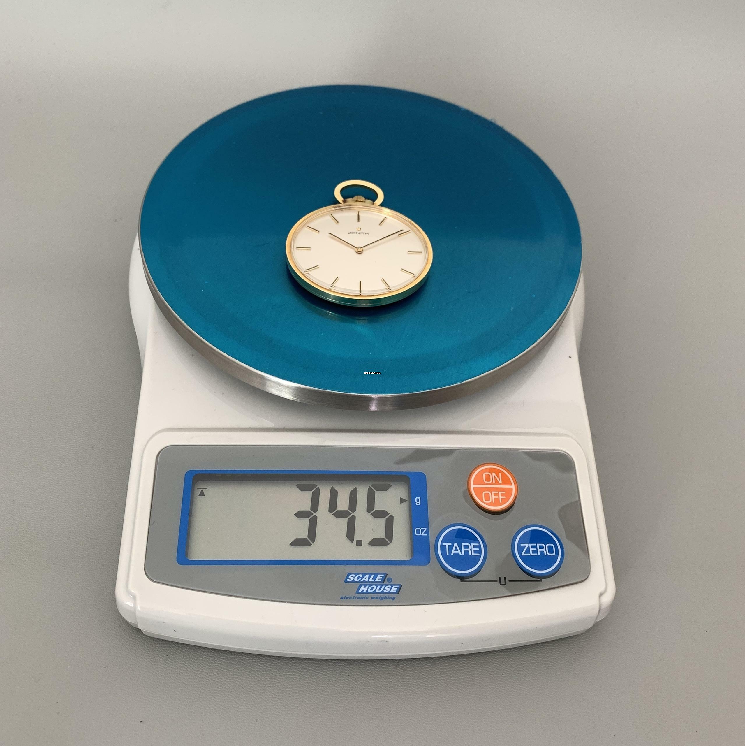 Thumbnail von Zenith Pocket watch oval shaped open face yellow gold 18KT Very Rare </h1>